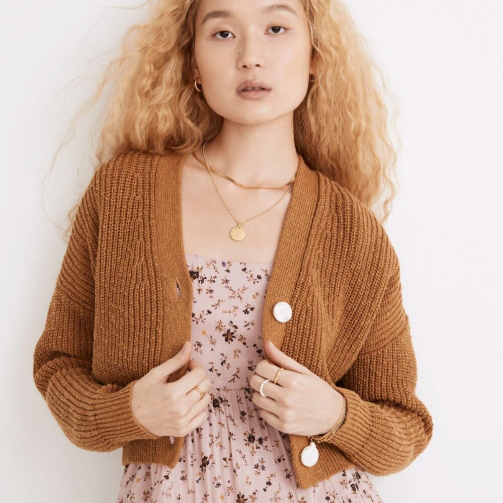 Madewell Greywood Crop Cardigan Sweater
